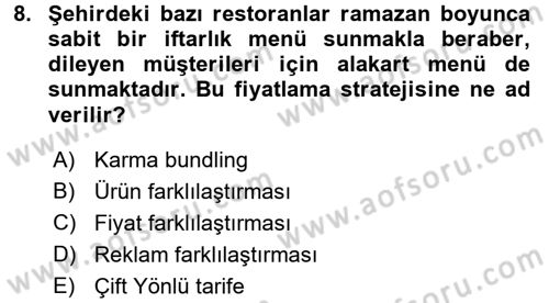 Sanayi Ekonomisi Dersi 2016 - 2017 Yılı 3 Ders Sınav Soruları 8. Soru