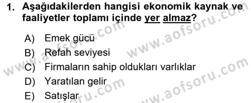 Sanayi Ekonomisi Dersi 2016 - 2017 Yılı (Vize) Ara Sınav Soruları 1. Soru