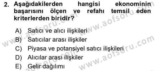 Sanayi Ekonomisi Dersi 2016 - 2017 Yılı (Vize) Ara Sınav Soruları 2. Soru