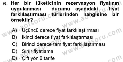 Sanayi Ekonomisi Dersi 2017 - 2018 Yılı 3 Ders Sınav Soruları 6. Soru