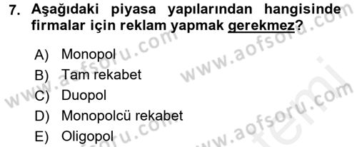 Sanayi Ekonomisi Dersi 2017 - 2018 Yılı 3 Ders Sınav Soruları 7. Soru