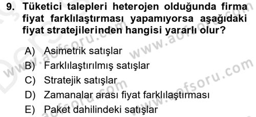 Sanayi Ekonomisi Dersi 2017 - 2018 Yılı 3 Ders Sınav Soruları 9. Soru