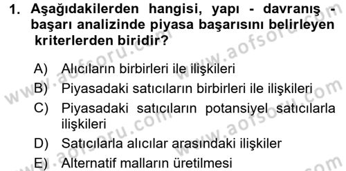 Sanayi Ekonomisi Dersi 2017 - 2018 Yılı (Vize) Ara Sınav Soruları 1. Soru