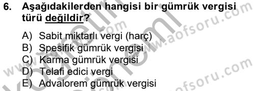 Uluslararası İktisat Politikası Dersi 2012 - 2013 Yılı (Vize) Ara Sınav Soruları 6. Soru