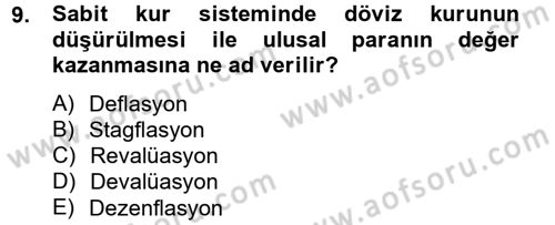 Uluslararası İktisat Politikası Dersi 2012 - 2013 Yılı (Final) Dönem Sonu Sınav Soruları 9. Soru