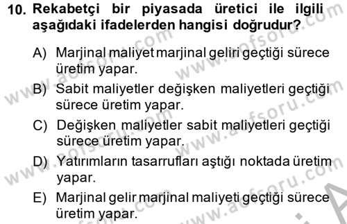 Uluslararası İktisat Politikası Dersi 2013 - 2014 Yılı (Vize) Ara Sınav Soruları 10. Soru