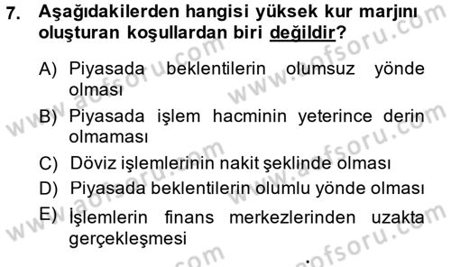 Uluslararası İktisat Politikası Dersi 2013 - 2014 Yılı (Final) Dönem Sonu Sınav Soruları 7. Soru
