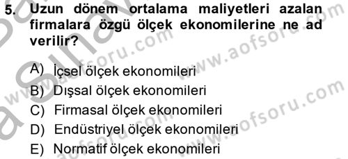 Uluslararası İktisat Politikası Dersi 2014 - 2015 Yılı (Vize) Ara Sınav Soruları 5. Soru