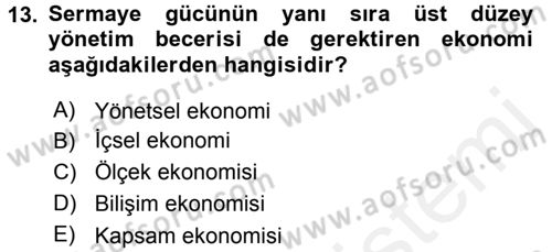 Uluslararası İktisat Politikası Dersi 2015 - 2016 Yılı Tek Ders Sınav Soruları 13. Soru