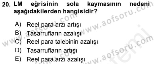 Uluslararası İktisat Politikası Dersi 2015 - 2016 Yılı Tek Ders Sınav Soruları 20. Soru