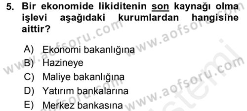 Uluslararası İktisat Politikası Dersi 2015 - 2016 Yılı Tek Ders Sınav Soruları 5. Soru