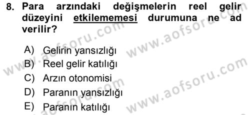 Uluslararası İktisat Politikası Dersi 2015 - 2016 Yılı Tek Ders Sınav Soruları 8. Soru