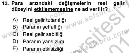 Uluslararası İktisat Politikası Dersi 2016 - 2017 Yılı 3 Ders Sınav Soruları 13. Soru