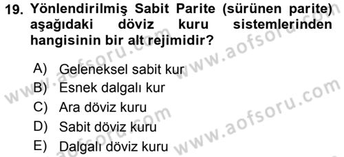 Uluslararası İktisat Politikası Dersi 2016 - 2017 Yılı 3 Ders Sınav Soruları 19. Soru