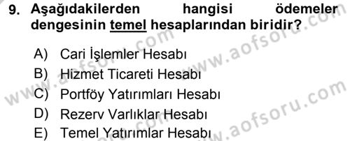 Uluslararası İktisat Politikası Dersi 2016 - 2017 Yılı 3 Ders Sınav Soruları 9. Soru