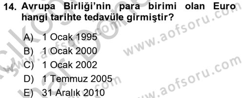 Uluslararası İktisat Politikası Dersi 2016 - 2017 Yılı (Vize) Ara Sınav Soruları 14. Soru