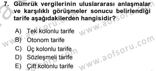 Uluslararası İktisat Politikası Dersi 2016 - 2017 Yılı (Vize) Ara Sınav Soruları 7. Soru