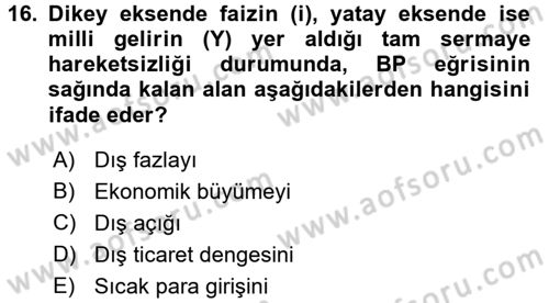 Uluslararası İktisat Politikası Dersi 2016 - 2017 Yılı (Final) Dönem Sonu Sınav Soruları 16. Soru