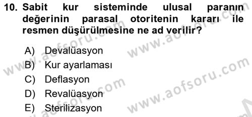 Uluslararası İktisat Politikası Dersi 2018 - 2019 Yılı 3 Ders Sınav Soruları 10. Soru