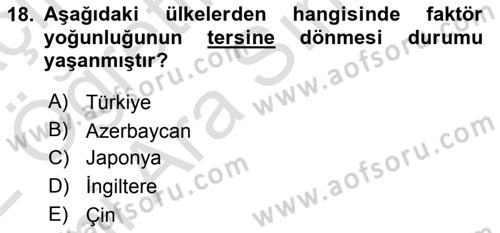 Uluslararası İktisat Politikası Dersi 2021 - 2022 Yılı (Vize) Ara Sınav Soruları 18. Soru