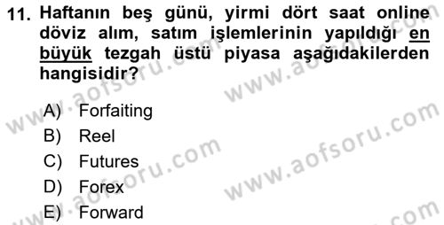 Uluslararası İktisat Politikası Dersi 2022 - 2023 Yılı Yaz Okulu Sınav Soruları 11. Soru