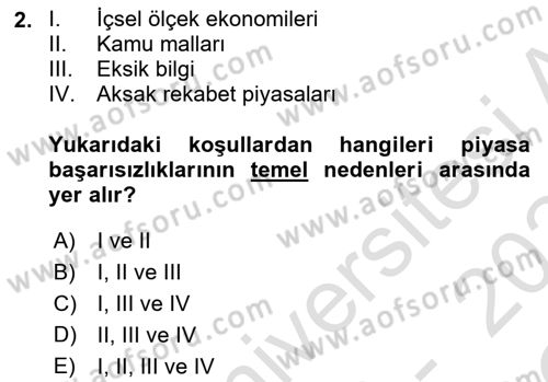 Uluslararası İktisat Politikası Dersi 2023 - 2024 Yılı Yaz Okulu Sınav Soruları 2. Soru