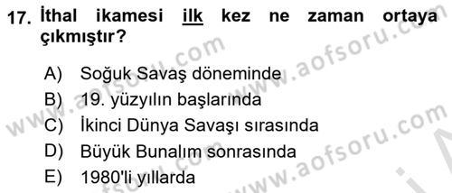Uluslararası İktisat Politikası Dersi 2024 - 2025 Yılı (Vize) Ara Sınav Soruları 17. Soru
