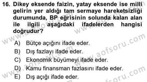 Uluslararası İktisat Politikası Dersi 2024 - 2025 Yılı (Final) Dönem Sonu Sınav Soruları 16. Soru