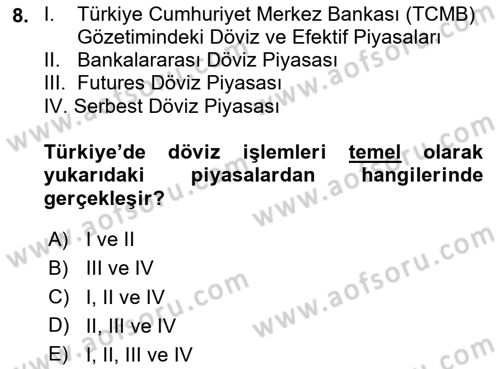 Uluslararası İktisat Politikası Dersi 2024 - 2025 Yılı (Final) Dönem Sonu Sınav Soruları 8. Soru
