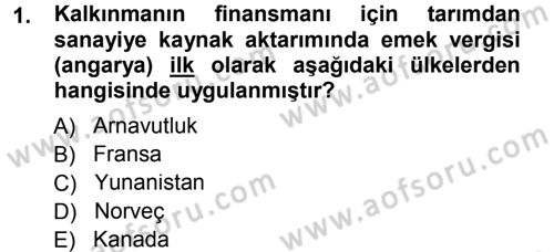 Tarım Ekonomisi ve Tarımsal Politikalar Dersi 2012 - 2013 Yılı (Final) Dönem Sonu Sınav Soruları 1. Soru
