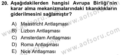 Tarım Ekonomisi ve Tarımsal Politikalar Dersi 2016 - 2017 Yılı 3 Ders Sınav Soruları 20. Soru