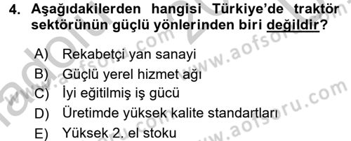 Tarım Ekonomisi ve Tarımsal Politikalar Dersi 2016 - 2017 Yılı 3 Ders Sınav Soruları 4. Soru