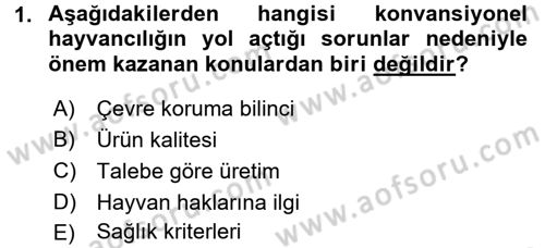 Tarım Ekonomisi ve Tarımsal Politikalar Dersi 2017 - 2018 Yılı 3 Ders Sınav Soruları 1. Soru