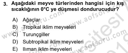 Tarım Ekonomisi ve Tarımsal Politikalar Dersi 2017 - 2018 Yılı (Vize) Ara Sınav Soruları 3. Soru