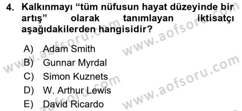 Tarım Ekonomisi ve Tarımsal Politikalar Dersi Ara Sınavı Deneme Sınav Soruları 4. Soru