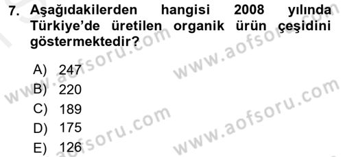 Tarım Ekonomisi ve Tarımsal Politikalar Dersi 2018 - 2019 Yılı (Final) Dönem Sonu Sınav Soruları 7. Soru