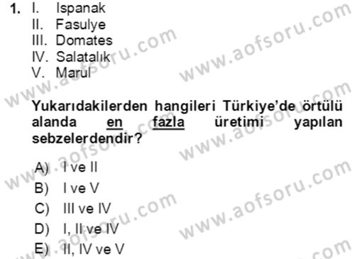 Tarım Ekonomisi ve Tarımsal Politikalar Dersi 2021 - 2022 Yılı Yaz Okulu Sınav Soruları 1. Soru