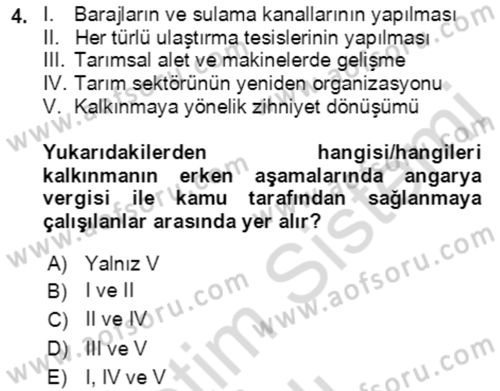 Tarım Ekonomisi ve Tarımsal Politikalar Dersi 2021 - 2022 Yılı Yaz Okulu Sınav Soruları 4. Soru