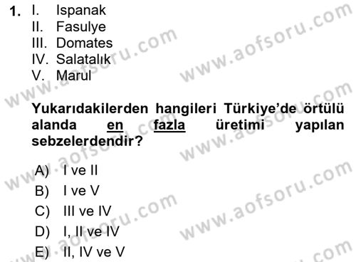 Tarım Ekonomisi ve Tarımsal Politikalar Dersi 2022 - 2023 Yılı (Vize) Ara Sınav Soruları 1. Soru