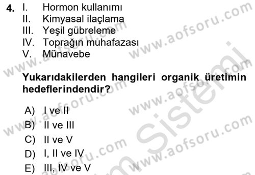 Tarım Ekonomisi ve Tarımsal Politikalar Dersi 2022 - 2023 Yılı (Vize) Ara Sınav Soruları 4. Soru