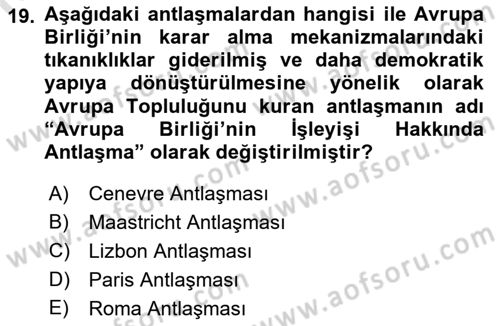 Tarım Ekonomisi ve Tarımsal Politikalar Dersi Dönem Sonu Sınavı Deneme Sınav Soruları 19. Soru
