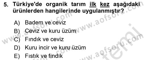 Tarım Ekonomisi ve Tarımsal Politikalar Dersi 2022 - 2023 Yılı (Final) Dönem Sonu Sınav Soruları 5. Soru
