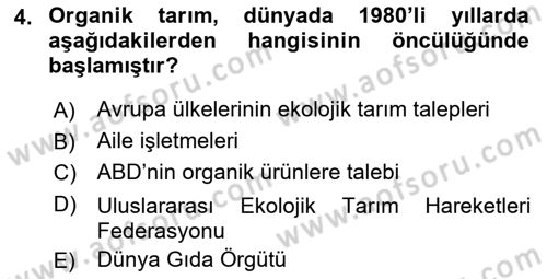 Tarım Ekonomisi ve Tarımsal Politikalar Dersi 2023 - 2024 Yılı (Vize) Ara Sınav Soruları 4. Soru