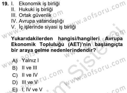 Tarım Ekonomisi ve Tarımsal Politikalar Dersi 2023 - 2024 Yılı Yaz Okulu Sınav Soruları 19. Soru