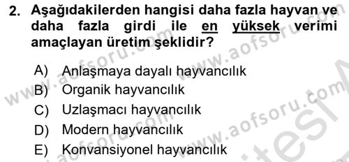 Tarım Ekonomisi ve Tarımsal Politikalar Dersi 2024 - 2025 Yılı Yaz Okulu Sınav Soruları 2. Soru