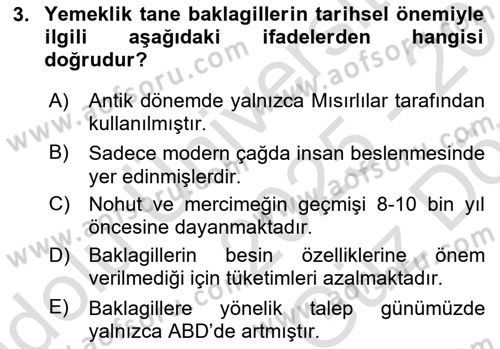 Tarım Ekonomisi ve Tarımsal Politikalar Dersi 2025 - 2026 Yılı (Vize) Ara Sınav Soruları 3. Soru