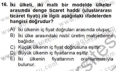 Uluslararası İktisat Teorisi Dersi 2012 - 2013 Yılı (Vize) Ara Sınav Soruları 16. Soru