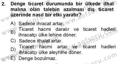 Uluslararası İktisat Teorisi Dersi 2012 - 2013 Yılı (Vize) Ara Sınav Soruları 2. Soru