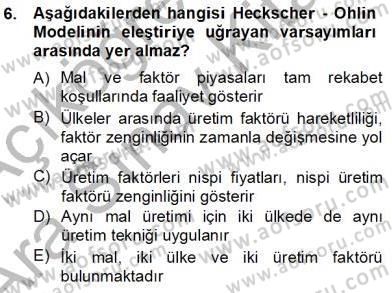 Uluslararası İktisat Teorisi Dersi 2012 - 2013 Yılı (Vize) Ara Sınav Soruları 6. Soru