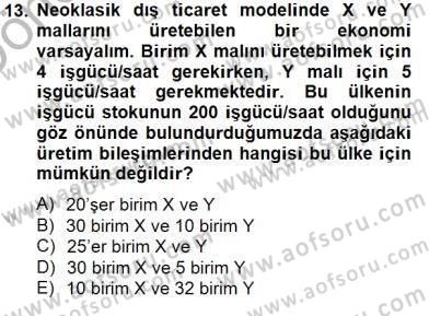 Uluslararası İktisat Teorisi Dersi 2012 - 2013 Yılı (Final) Dönem Sonu Sınav Soruları 13. Soru